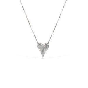 Modern CZ Pointed Heart Necklace in Silver - Alexandra Marks Jewelry