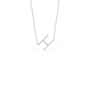 Letter H Necklace in Sterling Silver from Alexandra Marks Jewelry