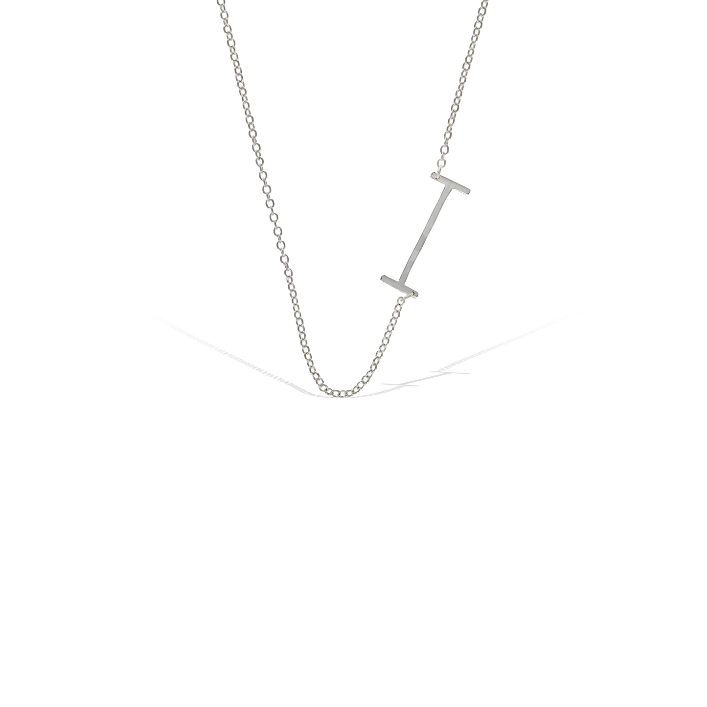 Letter I Initial Necklace in Sterling Silver | Alexandra Marks Jewelry