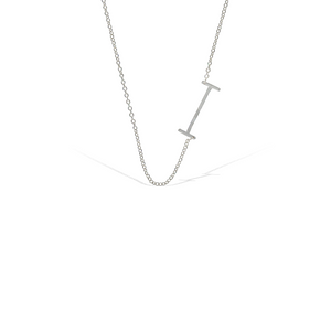 
            
                Load image into Gallery viewer, Letter I Initial Necklace in Sterling Silver | Alexandra Marks Jewelry
            
        