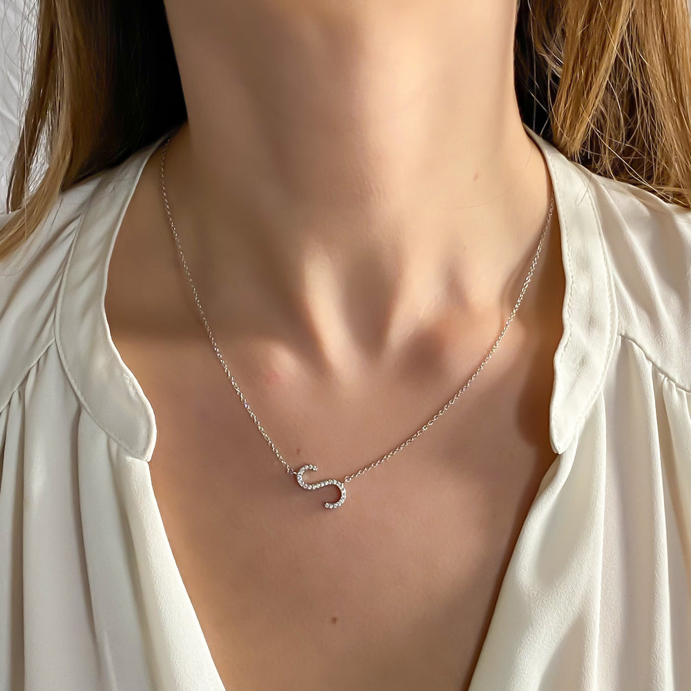 
            
                Load image into Gallery viewer, Cz Letter S Necklace
            
        
