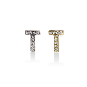 Individual Letter T Initial Earrings - Alexandra Marks Jewelry