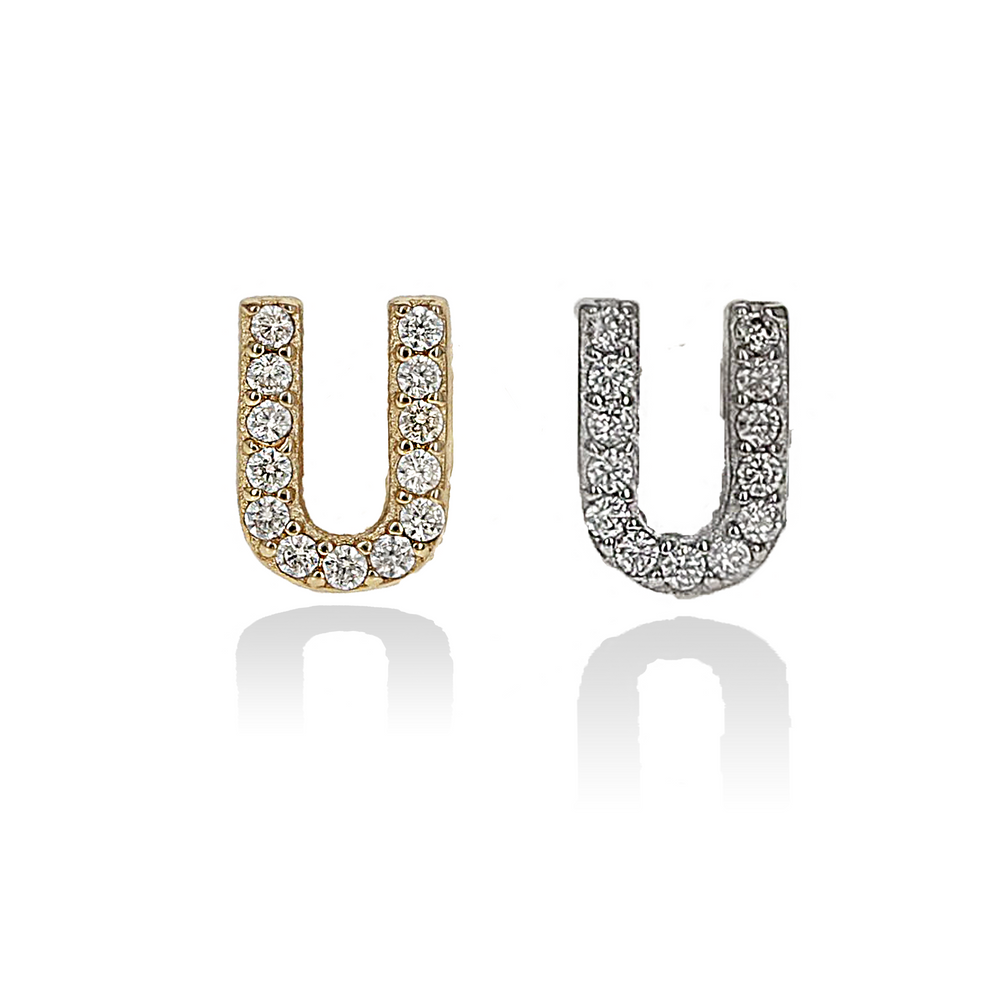 Letter U Single Stud Earrings | Alexandra Marks Jewelry