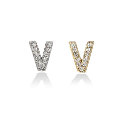 Letter V Initial Stud Earring | Alexandra Marks Jewelry