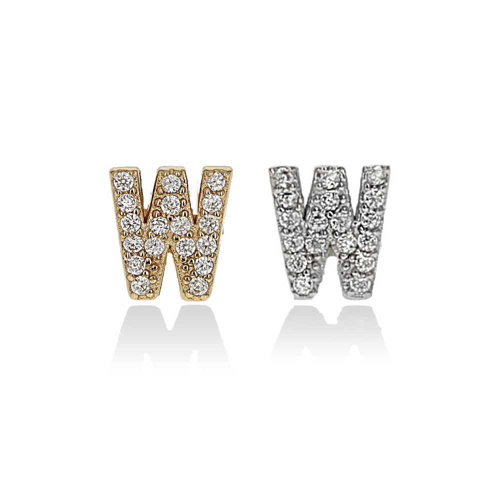 Individual Letter W Initial Stud Earring | Alexandra Marks Jewelry