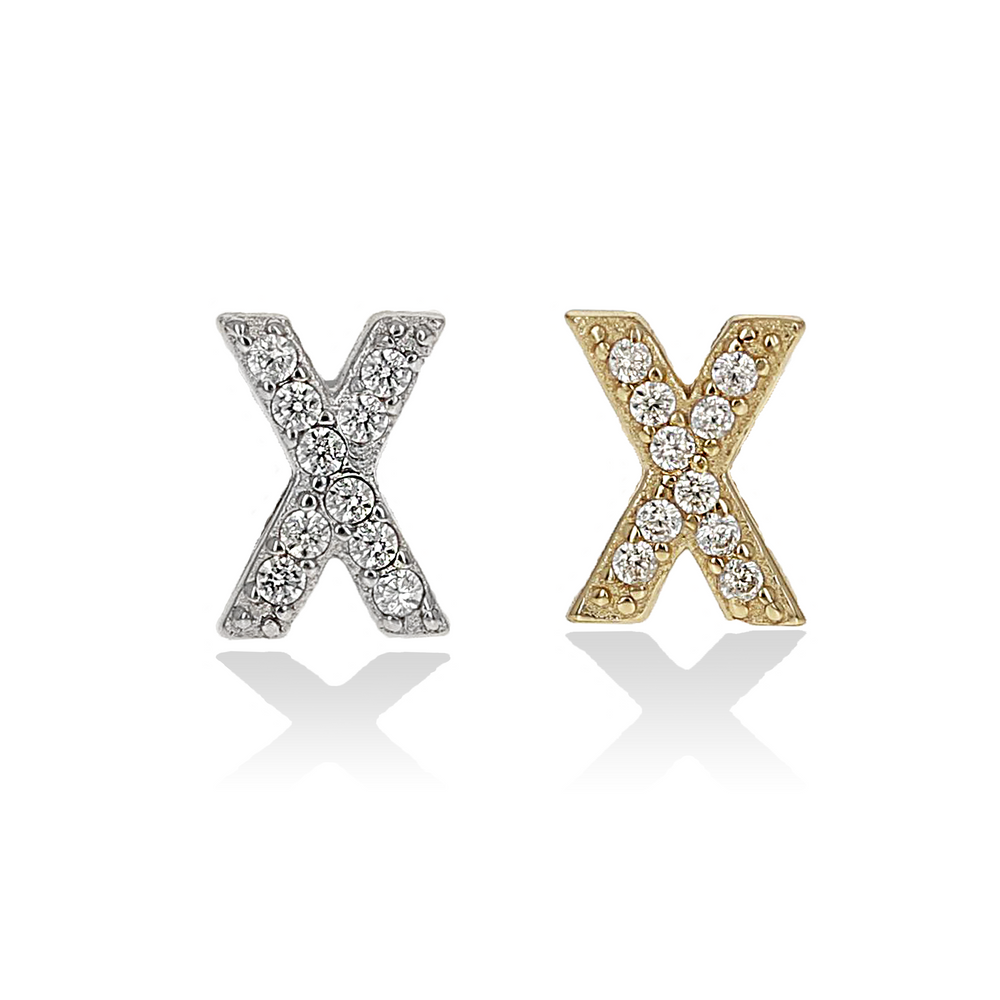 Personalized Letter X Individual Initial Stud Earrings - Alexandra Marks Jewelry