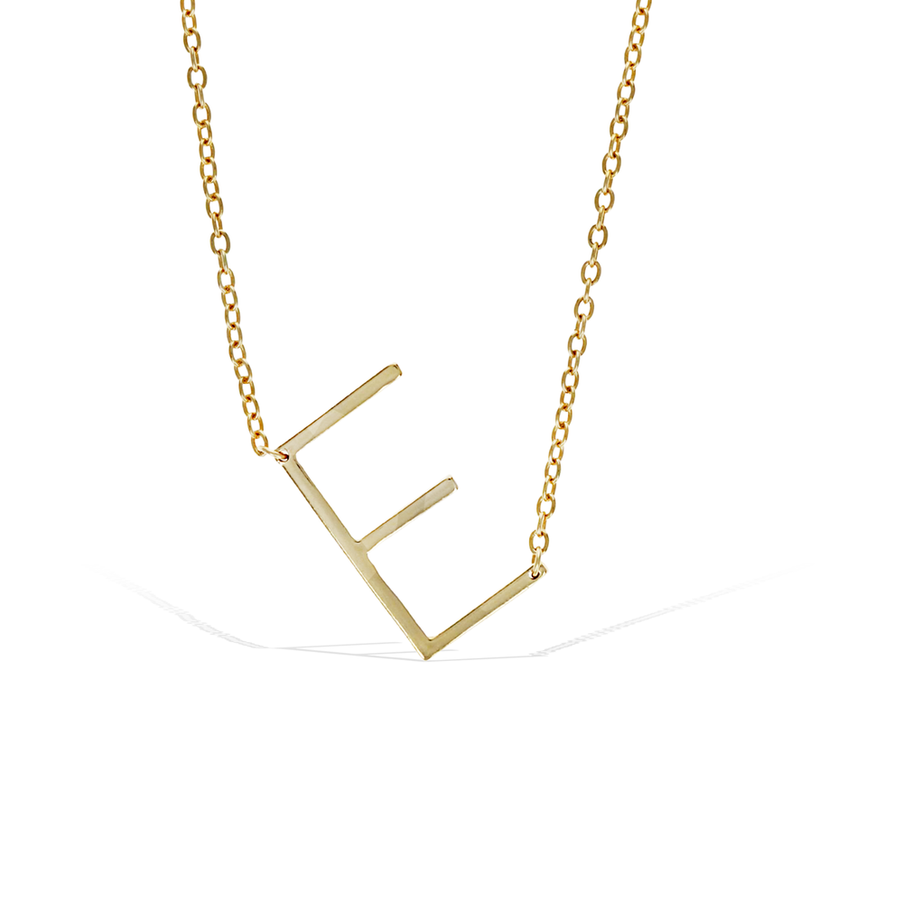 Personalized Sideways Modern Letter Necklaces Alexandra Marks