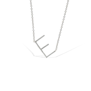 Silver Capital Letter E Initial Necklace - Alexandra Marks Jewelry