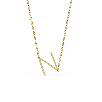 Personalized Gold Sideways Initial Necklace | Alexandra Marks Jewelry