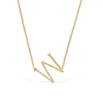 Letter W Modern Initial Necklace in Gold | Alexandra Marks Jewelry
