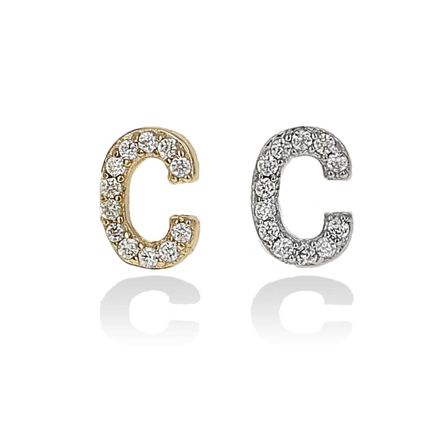 Individual Letter C Stud Earrings - Alexandra Marks Jewelry