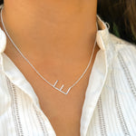 Silver Letter E Initial necklace - Alexandra marks Jewelry