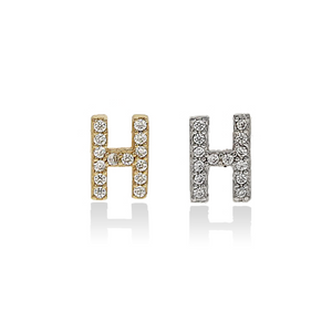 Mini Letter H Stud Earrings - Alexandra Marks Jewelry