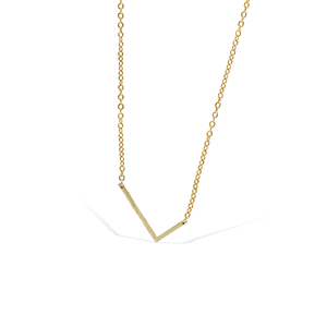 Gold Sideways Letter L Initial Necklace | Alexandra Marks Jewelry