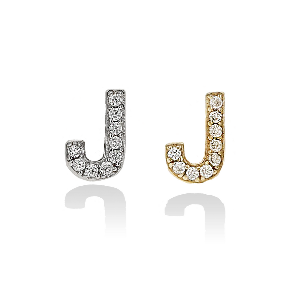 Mini Letter J Initial Studs | Alexandra Marks Jewelry