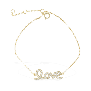 Dainty Diamond Love Bracelet in Gold from Alexandra Marks Jewelry