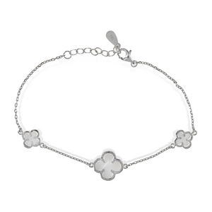 Alexandra Marks Jewelry Designer White Pearl Clover Bracelet