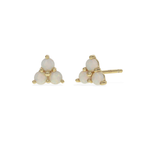 Dainty Opal Triangle Gold Stud Earrings from Alexandra Marks Jewelry