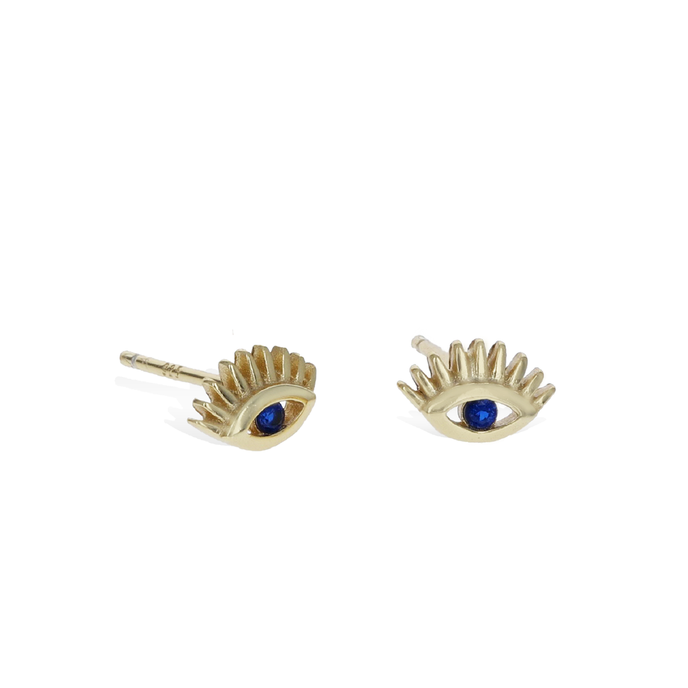 
            
                Load image into Gallery viewer, Small Gold Evil Eye Stud Earrings | Alexandra Marks Jewelry
            
        