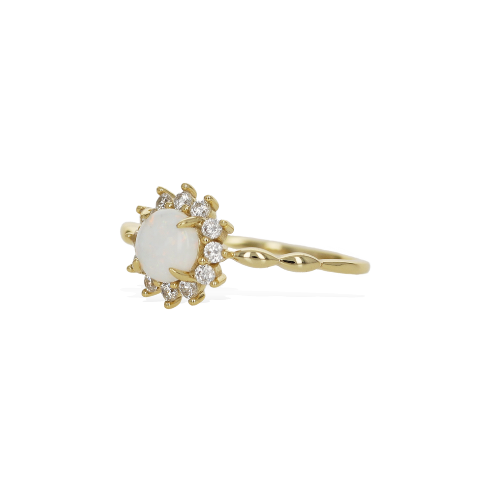 Simple & Stylish White Opal Ring in Gold From Alexandra Marks Jewelry