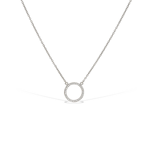
            
                Load image into Gallery viewer, Sterling Silver Circle CZ Necklace - Alexandra marks jewelry
            
        
