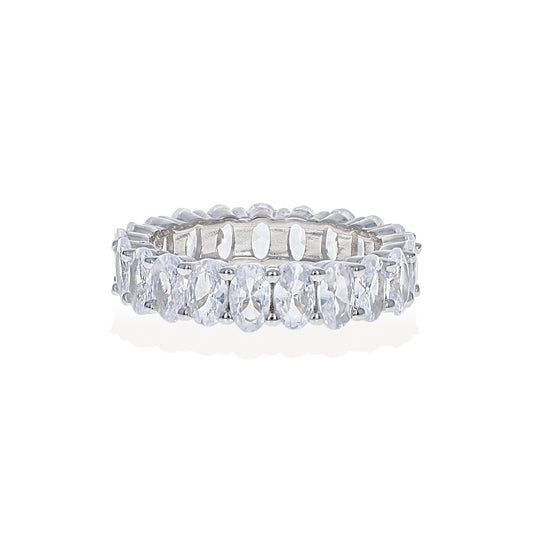 Alexandra Marks | 4ctw Oval CZ Eternity Band in Silver
