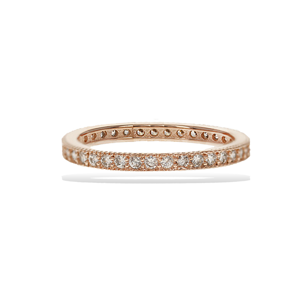 Pave' cz rose gold eternity band - Alexandra marks jewelry