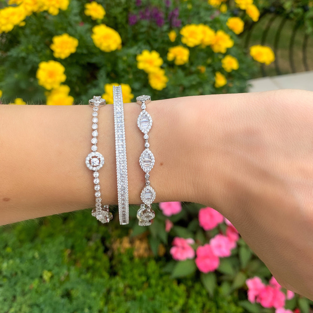 
            
                Load image into Gallery viewer, Sterling Silver and CZ Bridal Tennis Bracelets from Alexandra Marks Jewelry
            
        