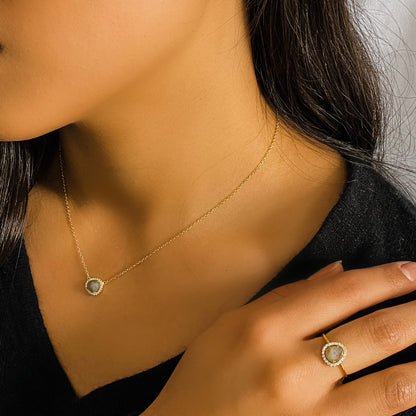 Gold Labradorite Gemstone Necklace from Alexandra Marks Jewelry