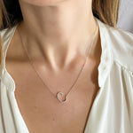 Sideways Letter C Cz Initial Necklace in Silver | Alexandra Marks Jewelry
