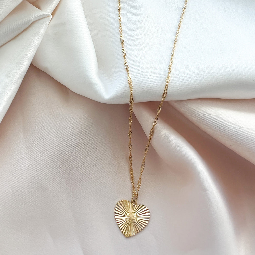 
            
                Load image into Gallery viewer, Trendy Gold Heart Pendant Necklace from Alexandra Marks Jewelry
            
        