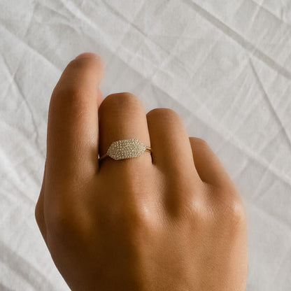 14k Gold Diamond Signet Ring from Alexandra Marks Jewelry