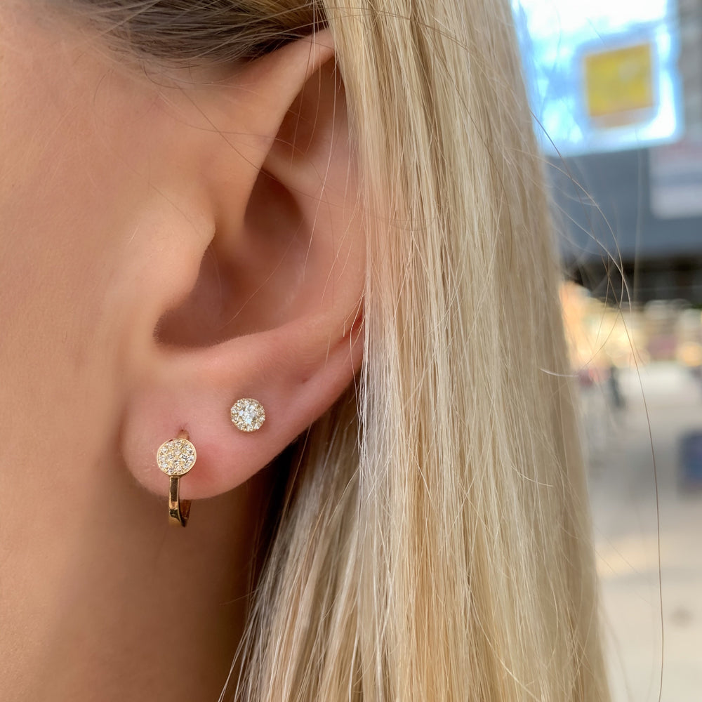 Alexandra Marks | Small Diamond 14kt Gold Huggie Hoop Earrings