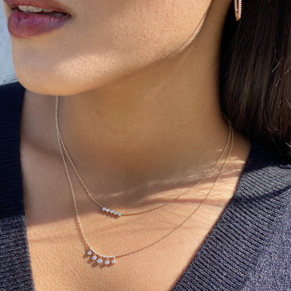 
            
                Load image into Gallery viewer, ALexandra Marks - Layering our 14kt gold &amp;amp; diamond bar necklaces
            
        