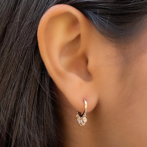 Alexandra Marks Jewelry - Wearing our diamond rose gold huggie hoop earrings