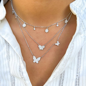 Mini silver butterfly necklace from Alexandra marks jewelry