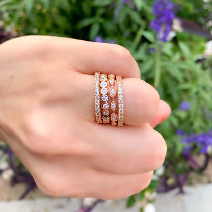 Creating a special ring stack in rose gold from Alexandra Marks Jewelry