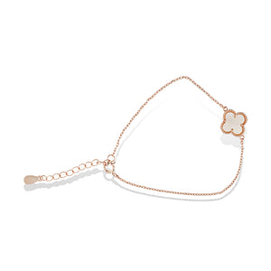 Alexandra Marks Jewelry Designer White Pearl Clover Bracelet
