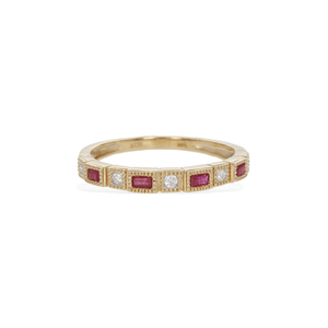 Diamond and Ruby Stacking Ring in 14k Gold from Alexandra Marks Jewelry