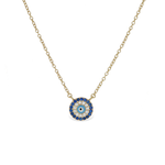 Alexandra Marks | Turquoise Evil Eye Charm Necklace in Gold