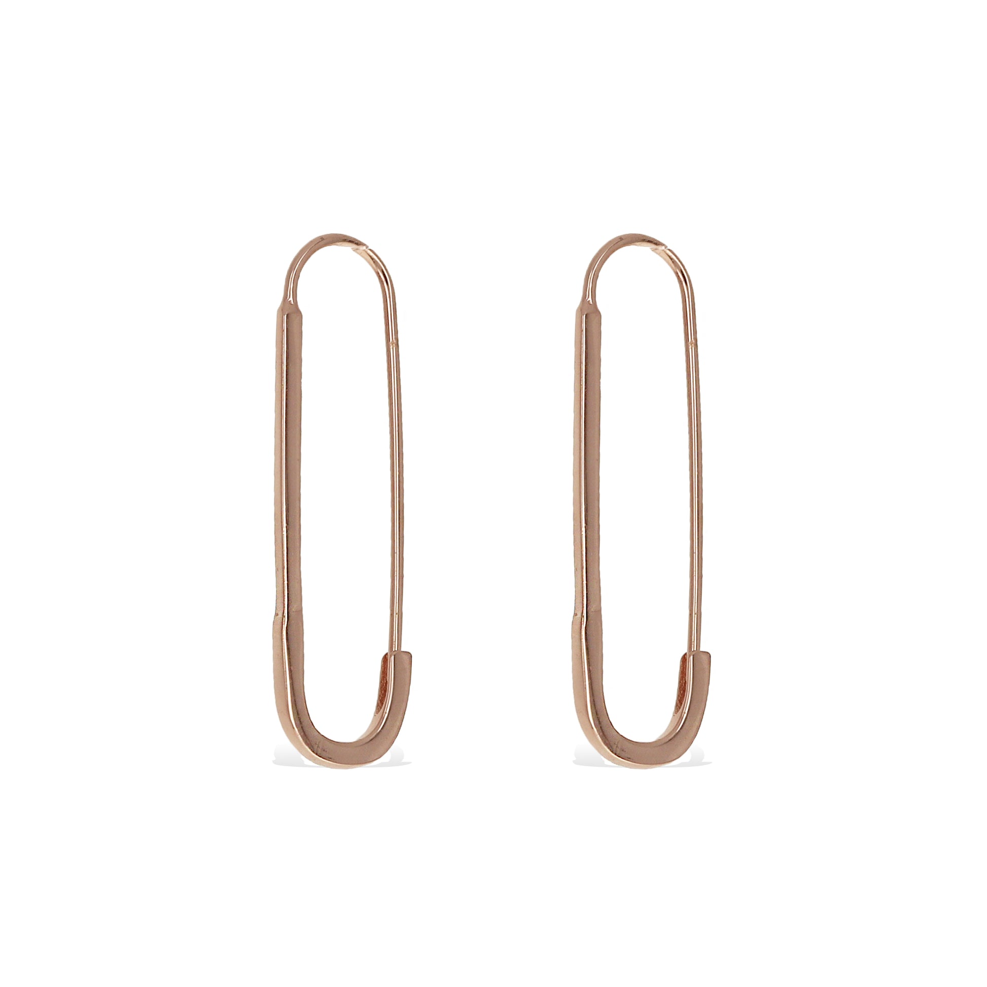 Rose Gold Safety Pin Hoop Earrings - Alexandra Marks Jewelry