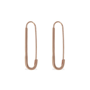 
            
                Load image into Gallery viewer, Rose Gold Safety Pin Hoop Earrings - Alexandra Marks Jewelry
            
        
