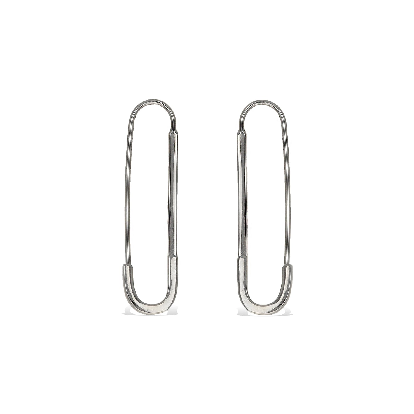 Silver Safety Pin Hoop Earrings from Alexandra Marks Jewelry