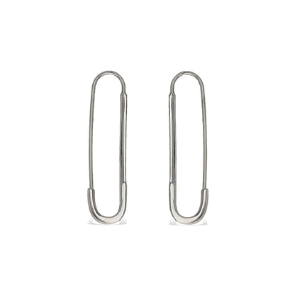 Silver Safety Pin Hoop Earrings from Alexandra Marks Jewelry