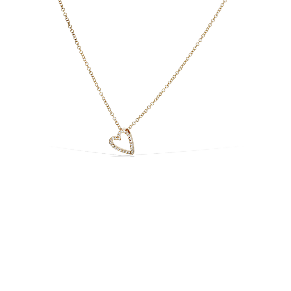 
            
                Load image into Gallery viewer, Gold Heart shaped diamond necklace
            
        