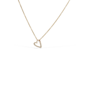 
            
                Load image into Gallery viewer, Gold Heart shaped diamond necklace
            
        
