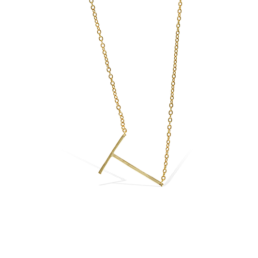 Alexandra Marks | Sideways Letter T Initial Necklace