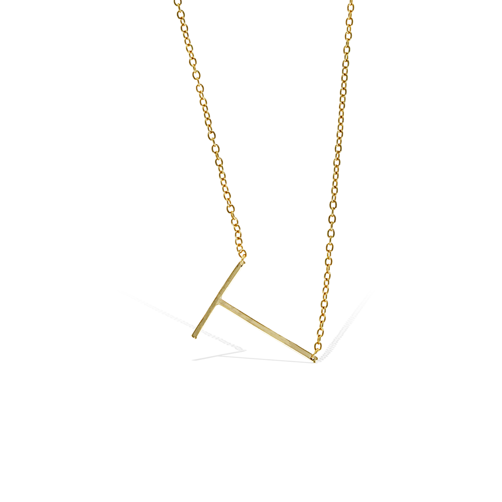 Alexandra Marks | Sideways Letter T Initial Necklace