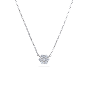 
            
                Load image into Gallery viewer, Bouquet Floral CZ Necklace in Sterling Silver from Alexandra Marks Jewelry
            
        