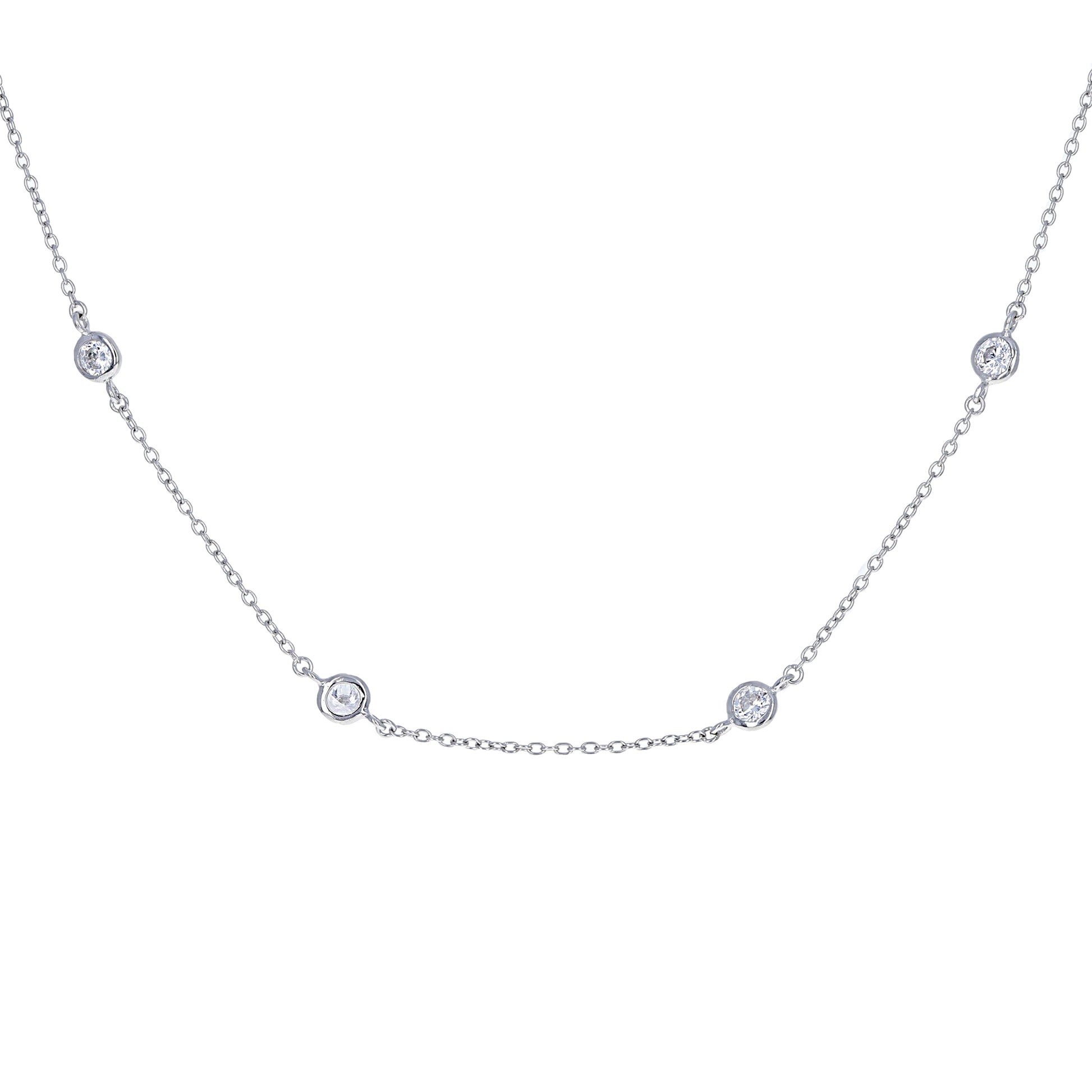 Sterling Silver CZ By The Yard Necklace - Alexandra Marks Jewelry